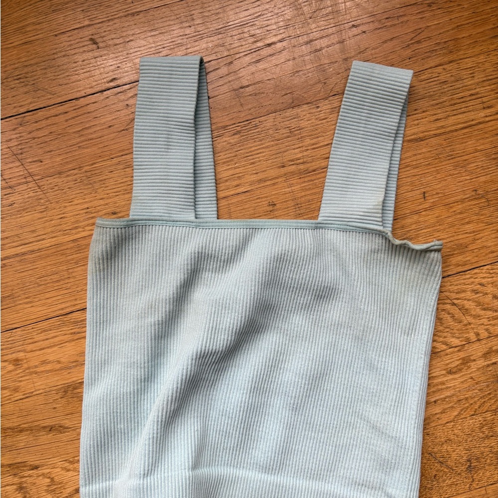Soft Blue Ribbed Tank Top